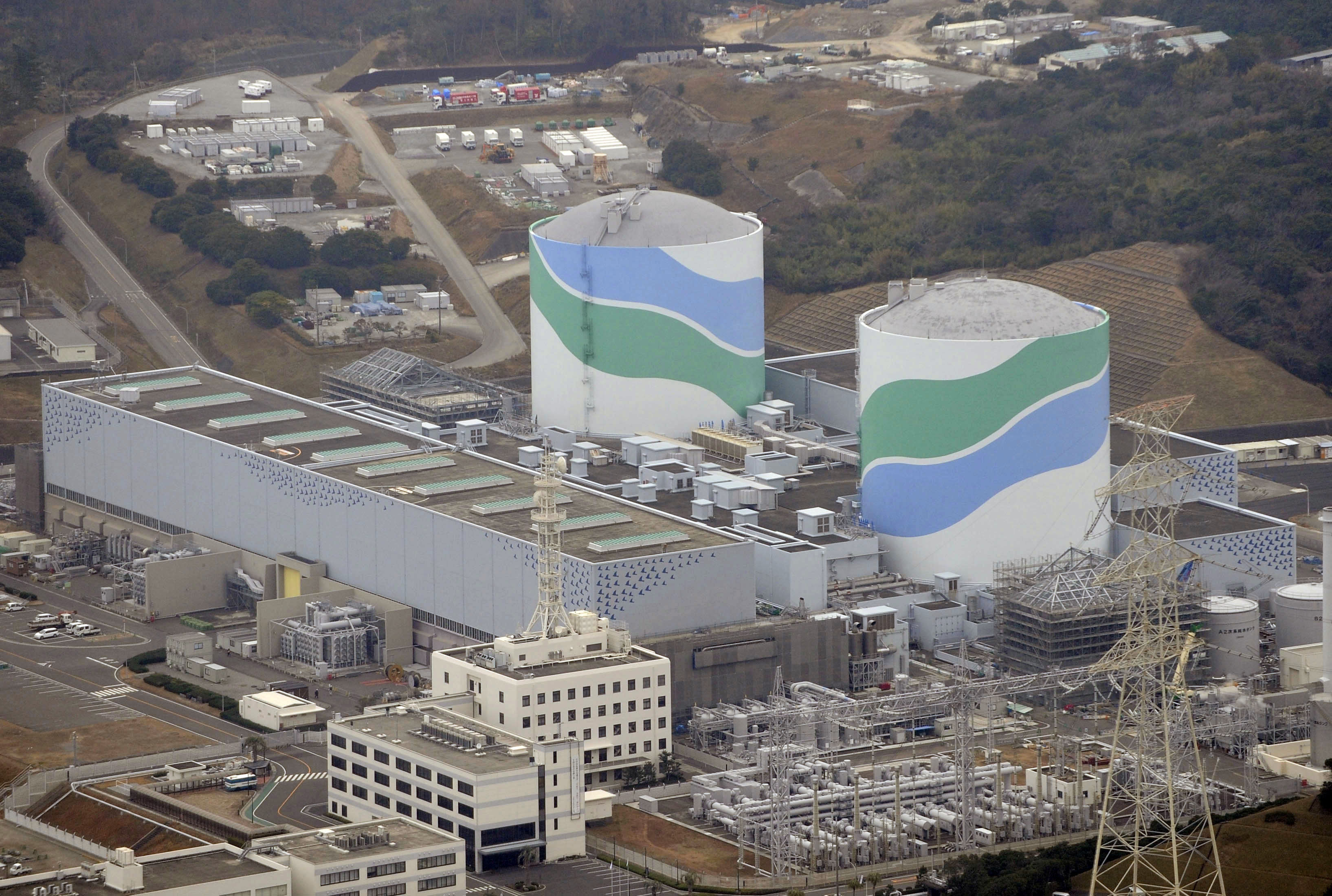 The colorful, but dangerous, Sendai reactors. Photo from Japan Times.
