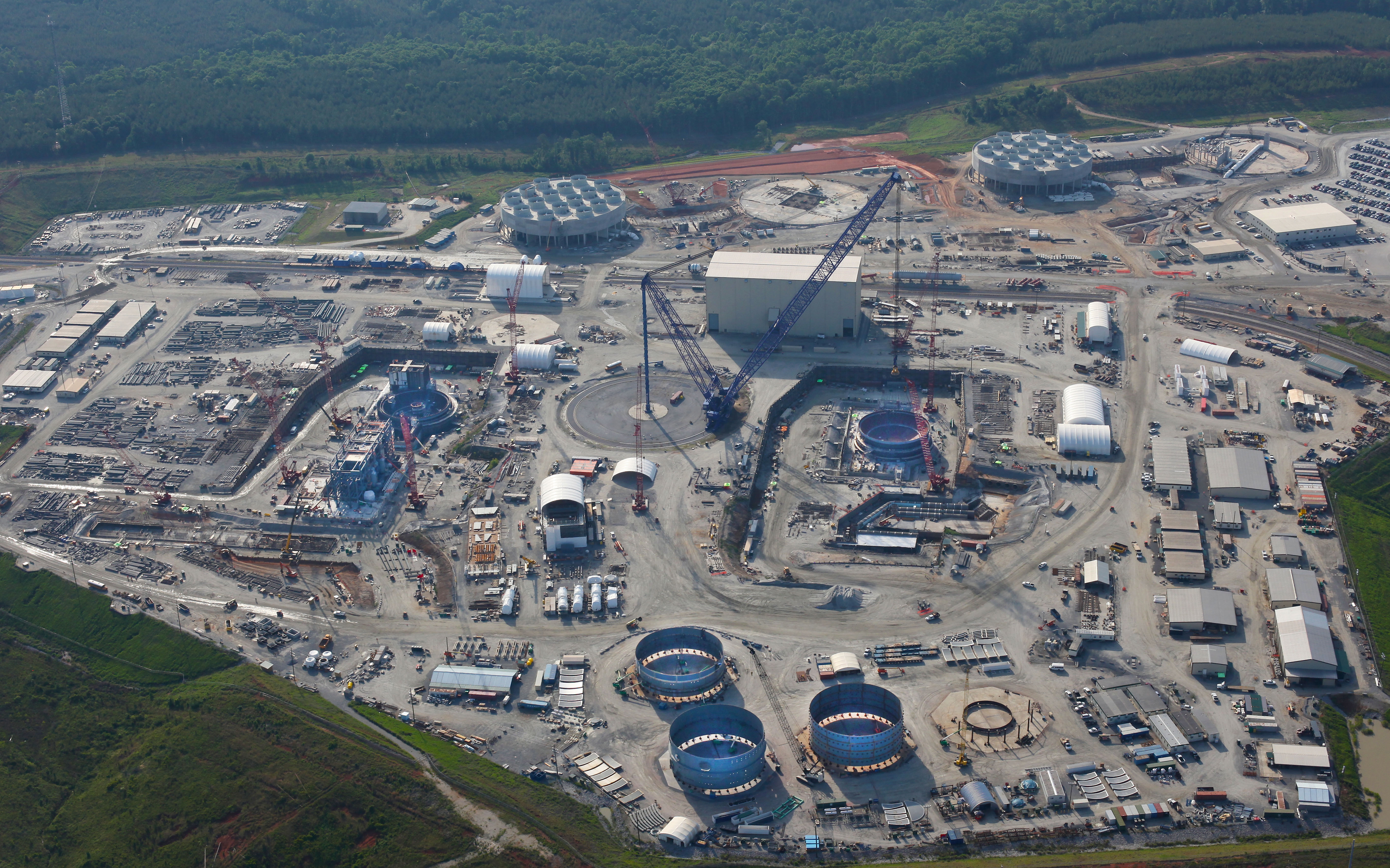 We don't get tired of showing this photo, taken May 22, 2014, of construction of the Summer reactors--indicating just how far construction still has to go.... 