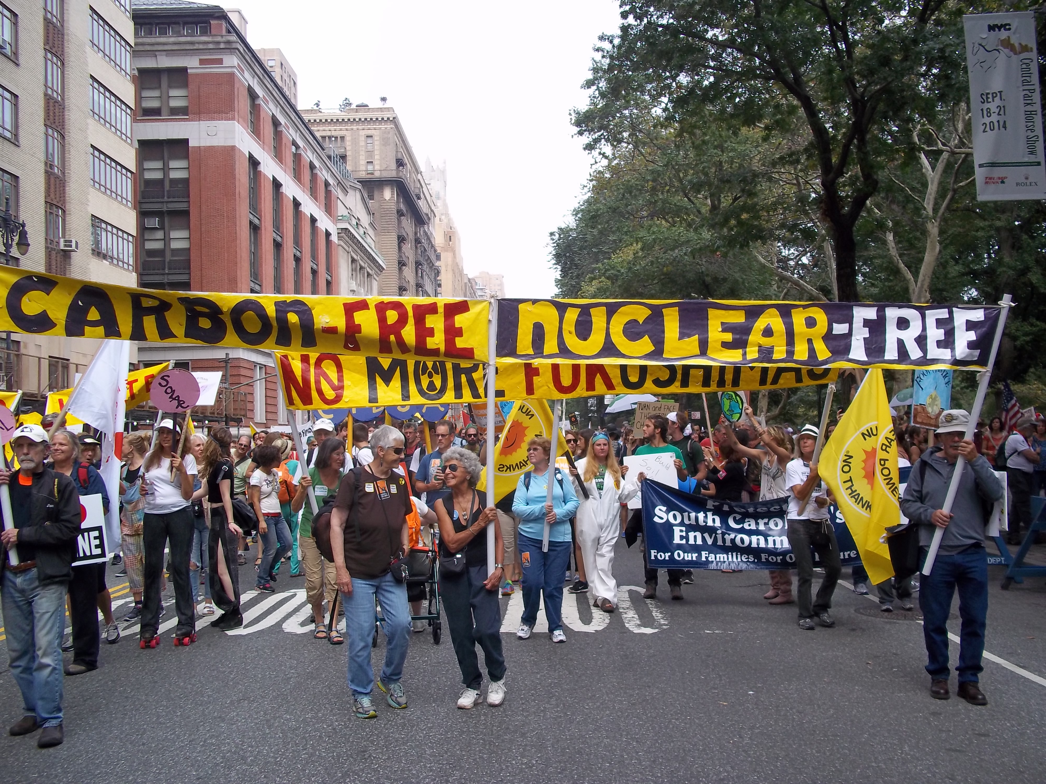 The Cape Cod portion of the Nuclear-Free, Carbon-Free Contingent preparing to march.