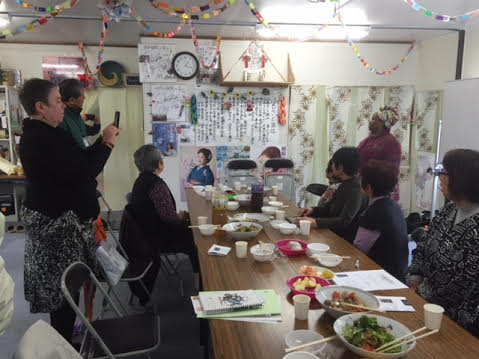 The women have a song about their home in Namie, which they had to leave suddently, 5 years ago, under the plume from three melting reactors at Fukushima Daiichi. They close our meeting by singing this special song.