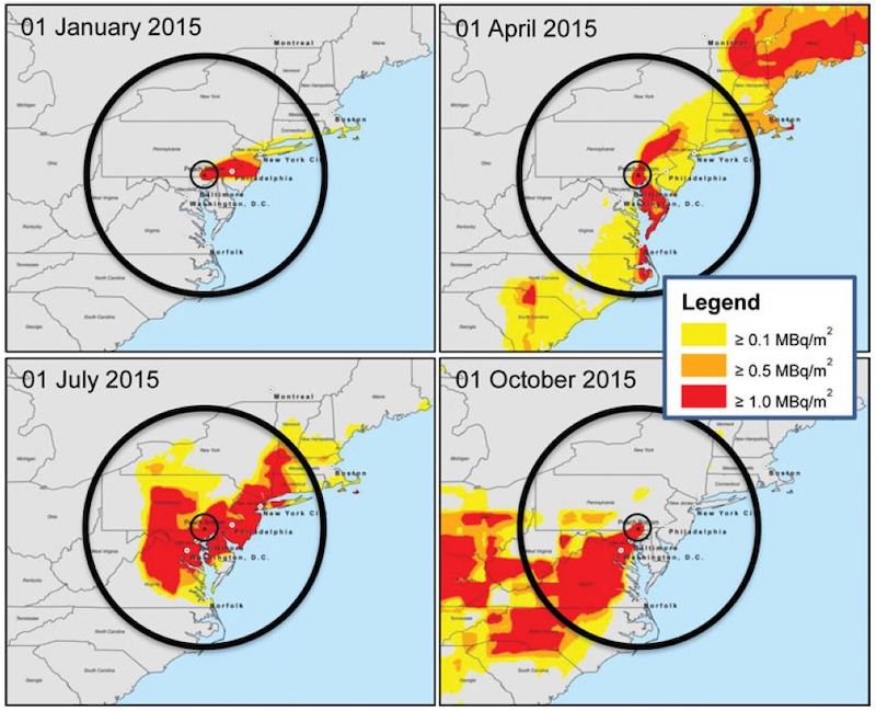 Fuel pool fire map in PA